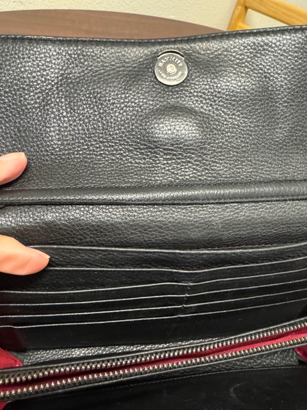 Hammitt AJ Black Leather Crossbody Clutch with Silver Hardware - Picture 8 of 11